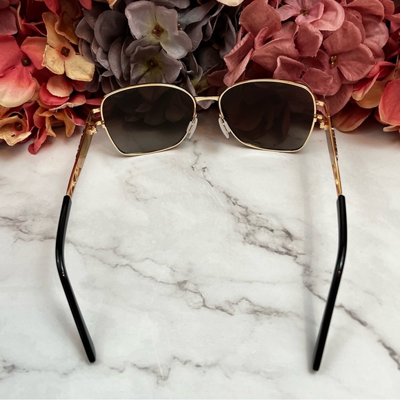 KINGSEVEN Oversized Retro Brown Gradient Crystal Gold Polarized Sunglasses - Picture 10 of 16